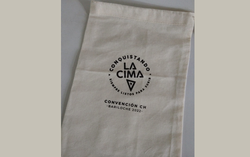 Bolsa de lienzo estampada con logo