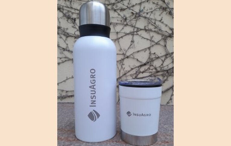 Termo + vaso con logo estampado